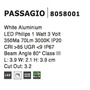 Zapuštěná - NV 8058001 Venkovní zapuštěné svítidlo do zdi PASSAGGIO bílý hliník LED 1W 3000K 3V IP54 délka kabelu 1.80m použijte driver 9020170 - NOVA LUCE - foto 8