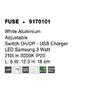 Bodová - NV 9170101 Bodové svítidlo FUSE bílý hliník nastavitelné vypínač na těle - USB nabíjení LED Samsung 3W 3000K IP20 - NOVA LUCE - foto 8
