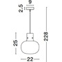 Koule - NV 9236600 Závěsné svítidlo CINZIA čiré sklo bílý kabel mosazný zlatý kov E27 1x12W 230V IP20 bez žárovky - NOVA LUCE - foto 8