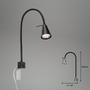 S ramenem - BRI 2080-015 Flexibilní nástěnné svítidlo 40,3 cm 1xGU10 5W 400lm černá - BRILONER - foto 8