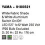 Stojací lampy - NV 9180521 Stojací lampa YAMA bílé stínidlo a bílý hliník vypínač na těle E27 1x12W 230V IP20 bez žárovky - NOVA LUCE - foto 8