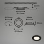 Kruhová - BRI 7049015 LED vestavné svítidlo, 11,5 cm, 6W, 600lm, černá - BRILONER - foto 8