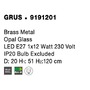 Koule - NV 9191201 Závěsné svítidlo GRUS mosazný kov opálové sklo E27 1x12W 230V IP20 bez žárovky - NOVA LUCE - foto 8