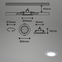 Kruhová - BRI 7034-034 CCT LED vestavná svítidla sada, pr.9,2 cm, 3x LED, 4,8 W, 450 lm, matný chrom - BRILONER - foto 8