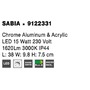K zrcadlu - NV 9122331 Nástěnné svítidlo nad zrcadlo SABIA chrom hliník a akryl LED 15W 220-240V 3000K IP44 - NOVA LUCE - foto 8