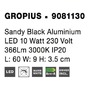 Nepřímé osvětlení - NV 9081130 Nástěnné svítidlo GROPIUS černý hliník LED 10W 230V 3000K IP20 - NOVA LUCE - foto 8