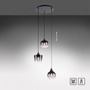Vícečetná - LD 15424-18 ZEA LED závěsné svítidlo černé 3 ramenné kouřové sklo moderní do interiéru - LEUCHTEN DIREKT / JUST LIGHT - foto 8