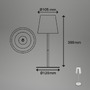 Stolní lampy dekorační - BRILO 7508014 Kiki stolní lampička bezdrátová, dotykový vypínač, nastavitelná výška, stmívatelné, nabíjecí, matný chrom - BRILO - foto 8