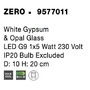 Stolní lampy dekorační - NV 9577011 Stolní lampa ZERO bílá sádra a opálové sklo G9 1x5W 230V IP20 bez žárovky - NOVA LUCE - foto 8