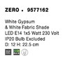 Stolní lampy dekorační - NV 9577162 Stolní lampa ZERO bílá sádra a bílé stínidlo E14 1x5W 230V IP20 bez žárovky - NOVA LUCE - foto 8