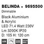 Dekorativní - NV 9695500 Závěsné svítidlo BELINDA černý hliník a akryl LED 78W 230V 3200K IP20 stmívatelné - NOVA LUCE - foto 8