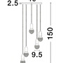 Vícečetná - NV 9536420 Závěsné svítidlo VEDA černý kov a čiré sklo G9 5x6W 230V IP20 bez žárovky - NOVA LUCE - foto 8