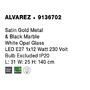 Stojací lampy - NV 9136702 Stojací lampa ALVAREZ saténový zlatý kov a černý mramor bílé opálové sklo E27 1x12W 230V bez žárovky IP20 - NOVA LUCE - foto 8