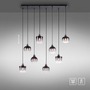 Vícečetná - LD 15426-18 ZEA LED závěsné svítidlo černé 8 ramenné kouřové sklo moderní do interiéru - LEUCHTEN DIREKT / JUST LIGHT - foto 8
