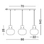 Podélná - NV 9236520 Závěsné svítidlo CINZIA kouřové sklo černý kabel černá kovová základna E27 3x12W 230V IP20 bez žárovky - NOVA LUCE - foto 8