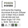 Nástěnná - NV 9131202 Venkovní nástěnné svítidlo POSEN antracitový hliník a akrylový difuzor LED 10W 3000K 200-240V 113st. IP65 - NOVA LUCE - foto 8