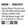 Nepřímé osvětlení - NV 9081810 Nástěnné svítidlo ADEN černý hliník LED 20W 220-240V 3000K IP20 - NOVA LUCE - foto 8