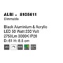 Kruhová - NV 8105611 Stropní svítidlo ALBI černý hliník a akryl LED 50W 230V 3000K IP20 stmívatelné - NOVA LUCE - foto 8