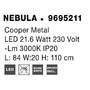 Podélná - NV 9695211 Závěsné svítidlo NEBULA zlatý kov LED 22W 230V 3000K IP20 - NOVA LUCE - foto 8