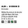 Kruhová - NV 8105606 D Stropní svítidlo ALBI bílý hliník a akryl LED 50W 230V 3000K IP20 stmívatelné - NOVA LUCE - foto 8