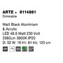 Kruhová - NV 9114861 Závěsné svítidlo ARTE matný černý hliník a akryl LED 48.6W 230V 3000K IP20 stmívatelné - NOVA LUCE - foto 8
