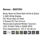 Ventilátory - NV 5267301 Stropní ventilátor se světlem SAMOA tělo z oceli matná bílá a sklo 3ABS LED 18W 3000K - NOVA LUCE - foto 8