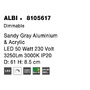 Kruhová - NV 8105617 Stropní svítidlo ALBI šedý hliník a akryl LED 50W 230V 3000K IP20 stmívatelné - NOVA LUCE - foto 8