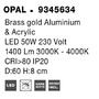 Kruhová - NV 9345634 Stropní svítidlo MORBIDO zlatý mosazný hliník a akryl LED 50W 230V 2700K - 4000K IP20 vč. dálkového ovládání stmívatelné Tuya - NOVA LUCE - foto 8