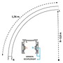 Lišty a příslušenství - IMPR 720045 Deko-Light 1-fázový kolejnicový systém D One přisazená kolejnice, zakřivená 90°, R=0,8m, pravá černá - DEKOLIGHT - foto 8