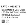 Koule - NV 9624076 Závěsné svítidlo LATO černý kov a opálové sklo E14 1x5W 230V IP20 bez žárovky - NOVA LUCE - foto 8