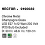 Koule - NV 9190032 Závěsné svítidlo HECTOR chromovaný kov šampaň sklo E27 1x12W 230V IP20 bez žárovky - NOVA LUCE - foto 8