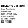 Dekorativní - NV 9511010 Závěsné svítidlo BRILLANTE zlatý hliník a akryl LED 4.2W 230V 3200K IP20 - NOVA LUCE - foto 8