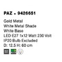 Stolní lampy dekorační - NV 9426651 Stolní lampa PAZ zlatý kov bílé kovové stínidlo bílá základna E27 1x12W 230V IP20 bez žárovky - NOVA LUCE - foto 8