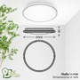Kruhová - BRILO 3836014 Pulap A LED stropní svítidlo, třída A, přímé a nepřímé osvětlení, matný chrom - BRILO - foto 8