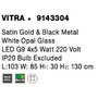 Dekorativní - NV 9143304 Závěsné svítidlo VITRA saténový zlatý a černý kov bílé opálové sklo G9 4x5W 220V IP20 bez žárovky - NOVA LUCE - foto 8