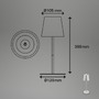 Stolní lampy dekorační - BRILO 7507014 Kiki stolní lampička bezdrátová, dotykový vypínač, pestrobarevné RGB+W světlo, nastavitelná výška, matný chrom - BRILO - foto 8