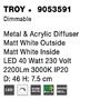 Kruhová - NV 9053591 Stropní svítidlo TROY kov a akrylový difuzor matná bílá LED 40W 230V 3000K IP20 stmívatelné - NOVA LUCE - foto 8