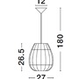 Dekorativní - NV 9586500 Závěsné svítidlo MARLO přírodní ratan černý kabel E27 1x12W 230V IP20 bez žárovky - NOVA LUCE - foto 8