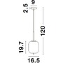 Koule - NV 9624075 Závěsné svítidlo LATO černý kov a opálové sklo E14 1x5W 230V IP20 bez žárovky - NOVA LUCE - foto 8