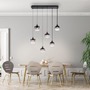 Vícečetná - LD 15425-18 ZEA LED závěsné svítidlo černé 6-ramenné kouřové sklo moderní do interiéru - LEUCHTEN DIREKT / JUST LIGHT - foto 8