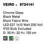 Kónická - NV 9724141 Závěsné svítidlo VEIRO chromové sklo černý kov černý kabel E27 1x12W 230V IP20 bez žárovky - NOVA LUCE - foto 8