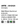 Podélná - NV 9113121 Závěsné svítidlo ARTE matný černý hliník a akryl LED 31.2W 230V 3000K IP20 stmívatelné - NOVA LUCE - foto 8