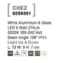 Nástěnná - NV 9259361 Venkovní nástěnné svítidlo CHEZ bílý hliník a sklo LED 6W 3000K 100-240V 138st. IP54 světlo nahoru a dolů - NOVA LUCE - foto 8