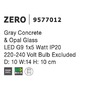 Dekorativní - NV 9577012 Nástěnné svítidlo ZERO šedý beton a opálové sklo G9 1x5W IP20 220-240V bez žárovky - NOVA LUCE - foto 8