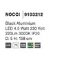 Podélná - NV 9103212 Závěsné svítidlo NOCCI černý hliník černý kabel LED 4.5W 230V 3000K IP20 - NOVA LUCE - foto 8
