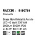 Dekorativní - NV 9180781 Závěsné svítidlo RACCIO zlatý kov a akryl LED 40W 230V 3000K IP20 stmívatelné - NOVA LUCE - foto 8