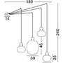 Vícečetná - NV 9236540 Závěsné svítidlo CINZIA kouřové sklo černý kabel černá kovová základna E27 4x12W 230V IP20 bez žárovky - NOVA LUCE - foto 8