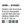 Kruhová - NV 8100281 Závěsné svítidlo LEON plátkovaný zlatý hliník a akryl nastavitelné LED 65W 230V 3000K IP20 stmívatelné - NOVA LUCE - foto 8