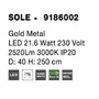 Koule - NV 9186002 Závěsné svítidlo SOLE zlatý kov LED 21.6W 230V 3000K IP20 - NOVA LUCE - foto 8