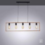 Podélná - LD 15653-18 FRANKY LED závěsné svítidlo, černá, nad jídelní stůl, dřevěný rám, kov, 5 ramenné - LEUCHTEN DIREKT / JUST LIGHT - foto 8